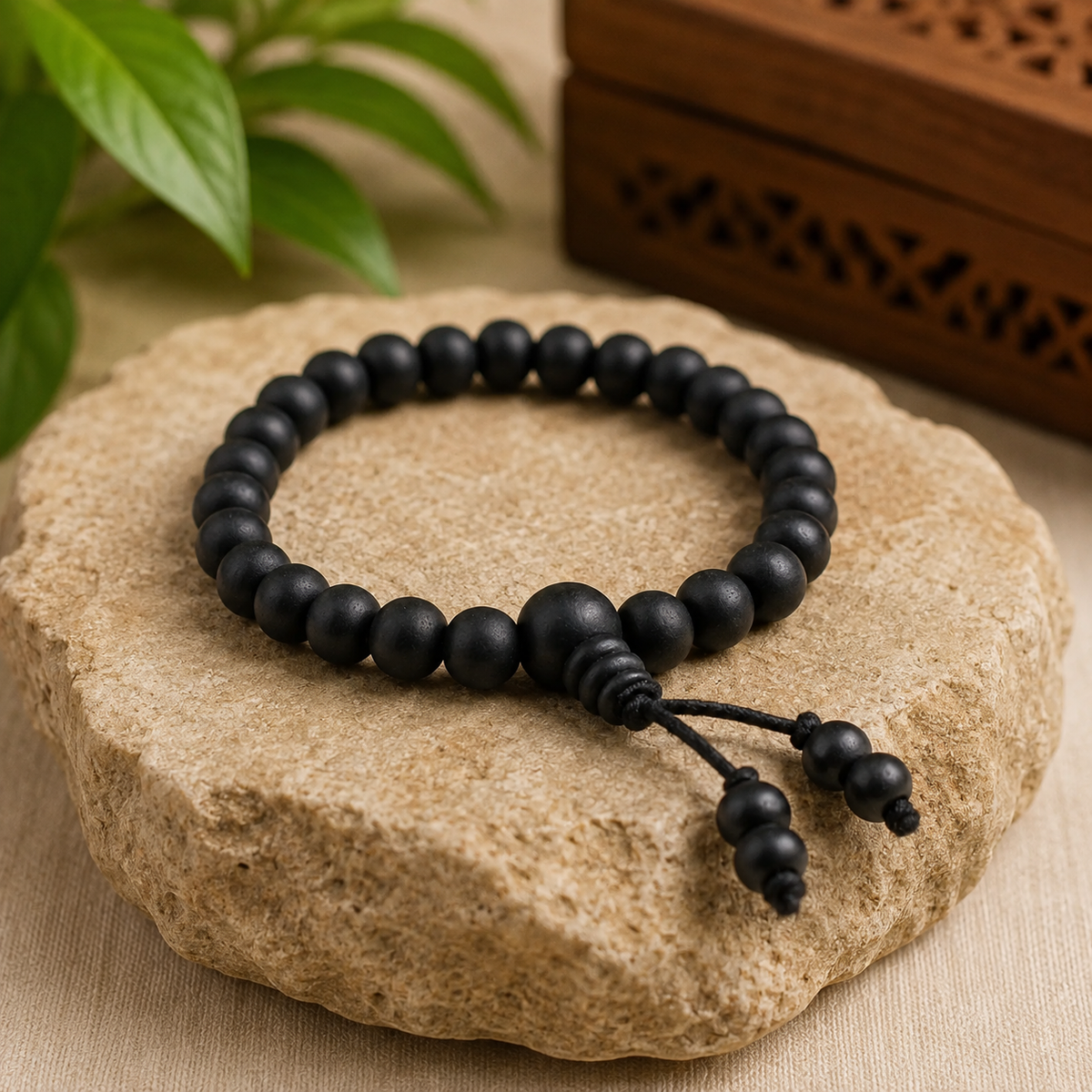 Natural Karungali Ebony Wood Bracelet - GemSakti