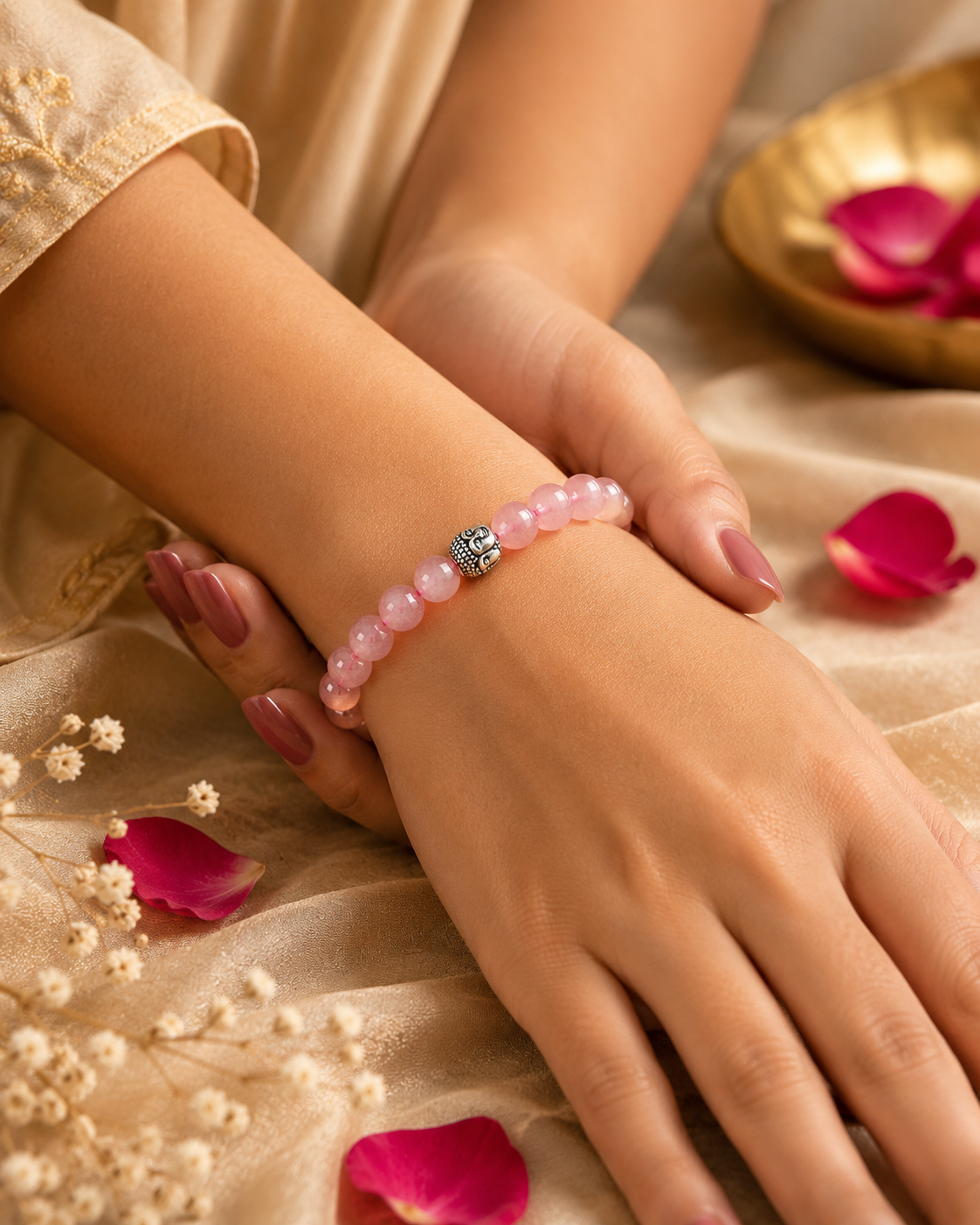 Rose Quartz Bracelet – Love & Self-Love Crystal | GemSakti