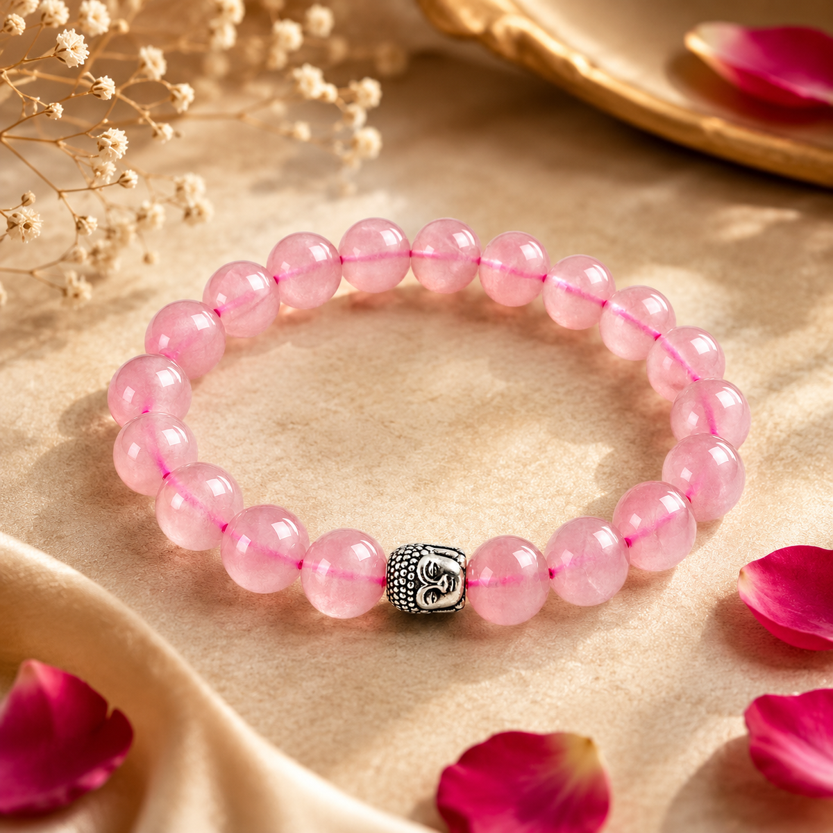 Rose Quartz Bracelet – Love & Self-Love Crystal | GemSakti