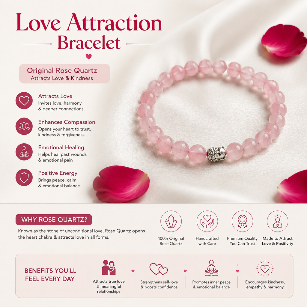 Rose Quartz Crystal Bracelet - GemSakti