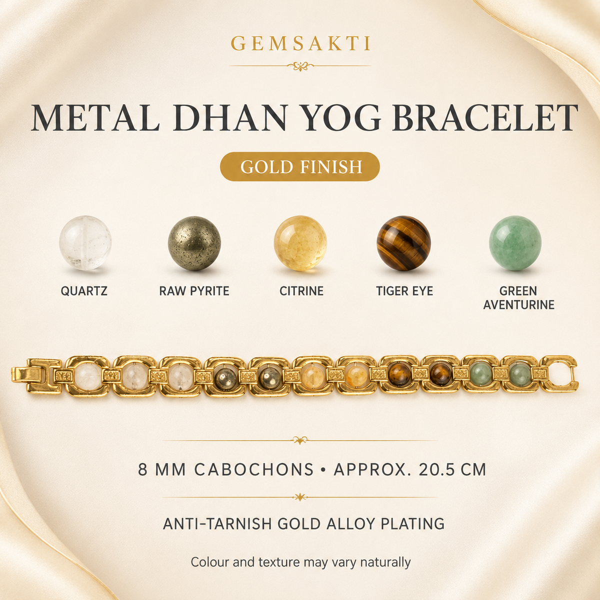 Metal Dhan Yog Bracelet – Gold Finish | GemSakti