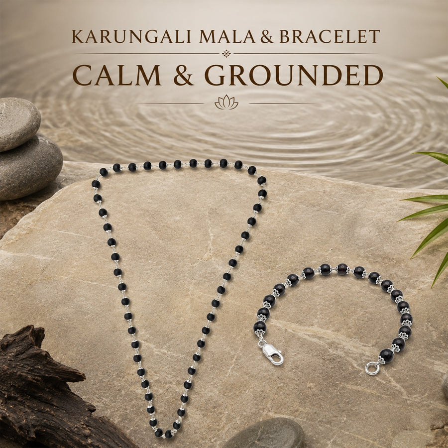 Karungali Mala and Bracelet Combo